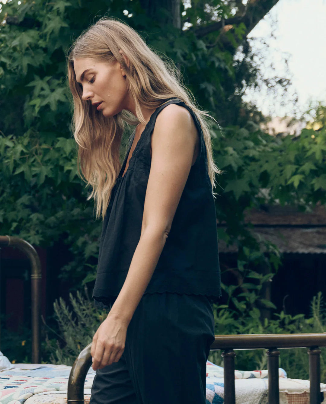 The Eyelet Tank in Black
