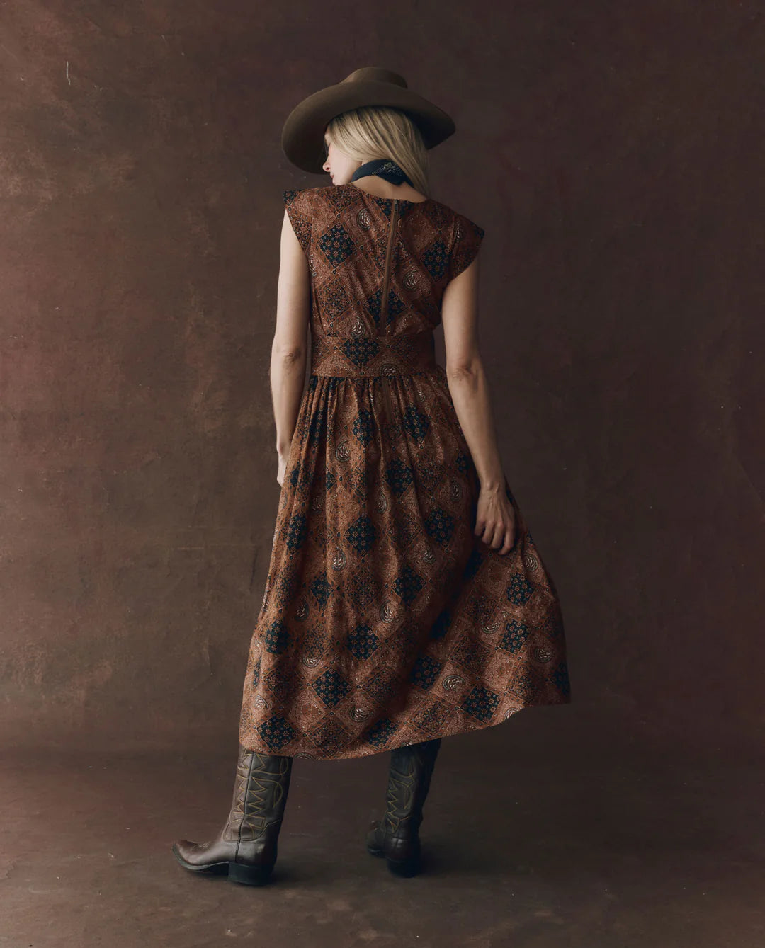 The Tulsa Dress in Geo Bandana Print