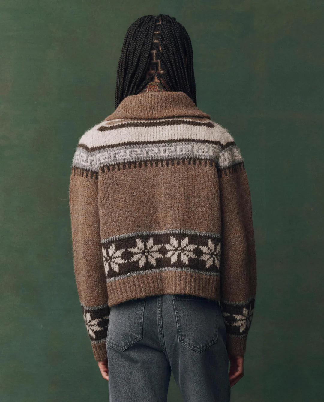 The Nordic Scholar Cardigan in Hickory Fair Isle