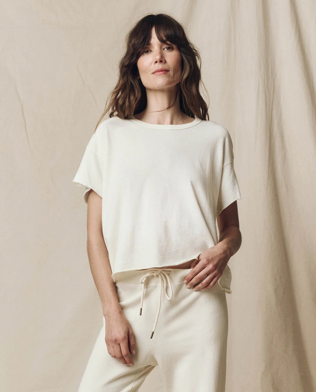 The Crop Tee in Washed White