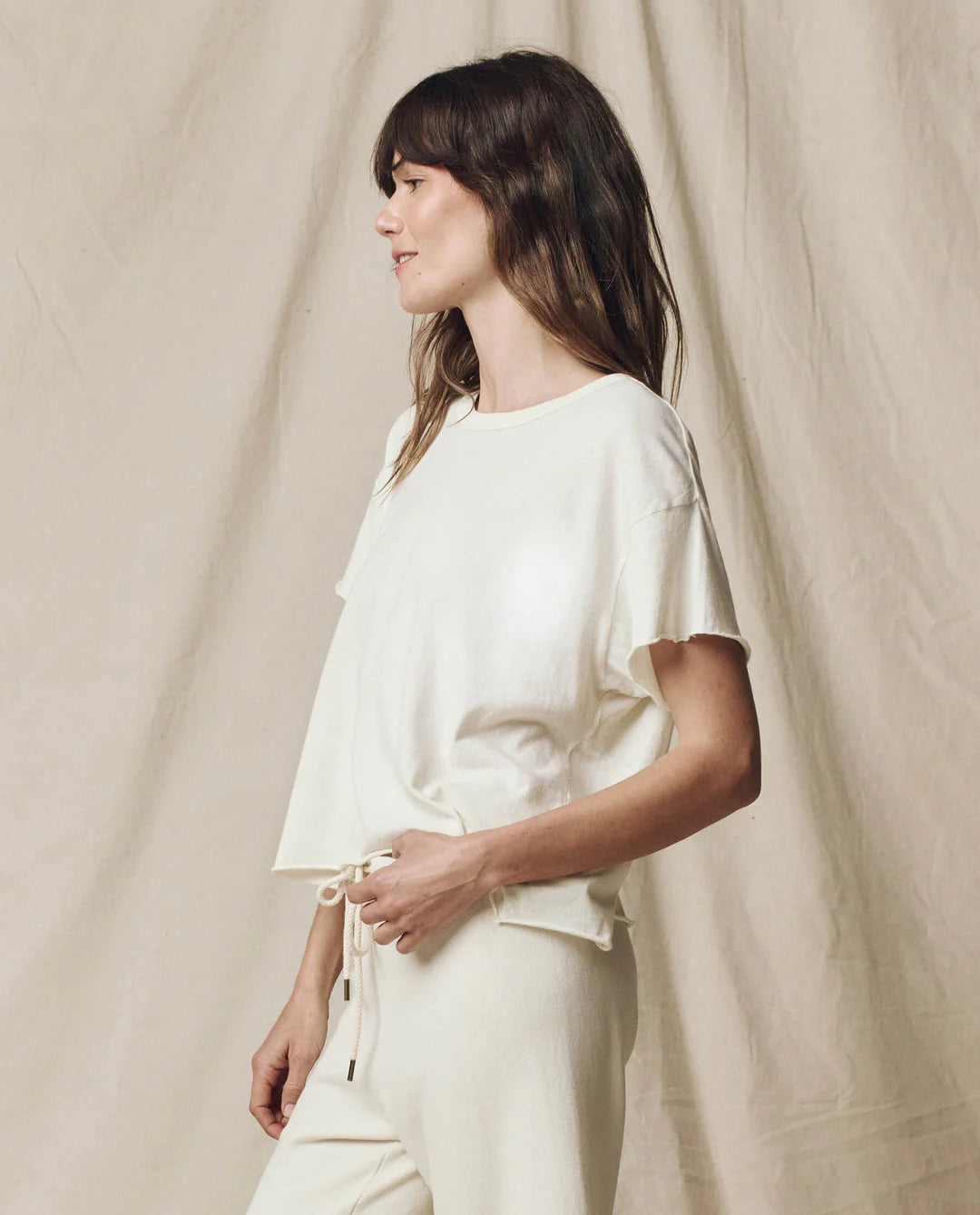 The Crop Tee in Washed White