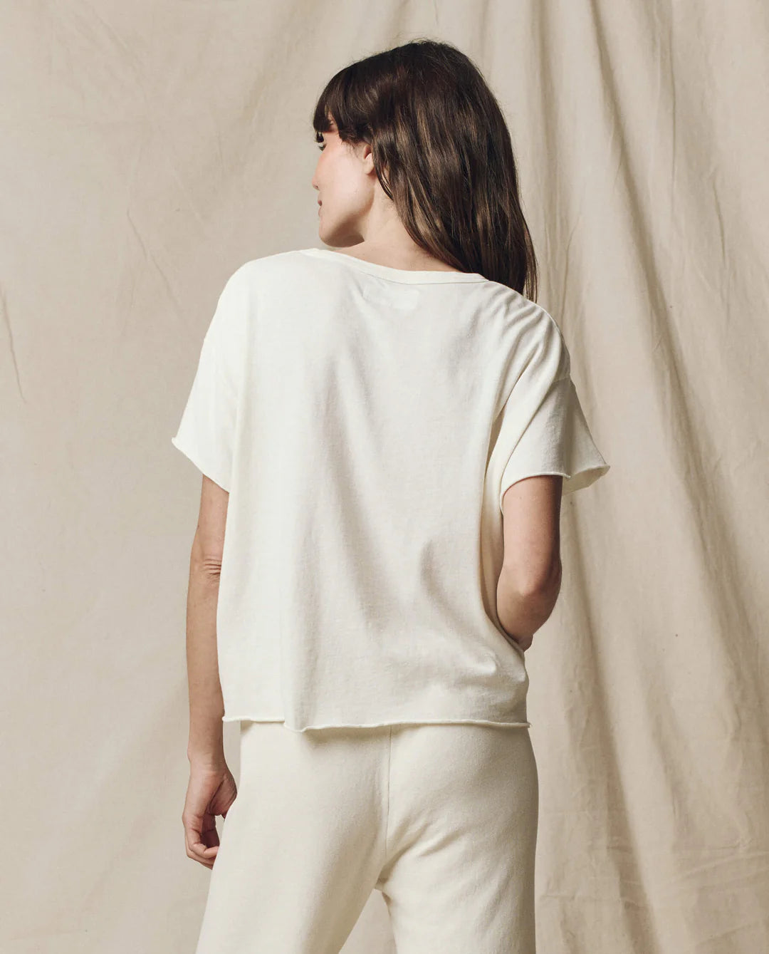 The Crop Tee in Washed White