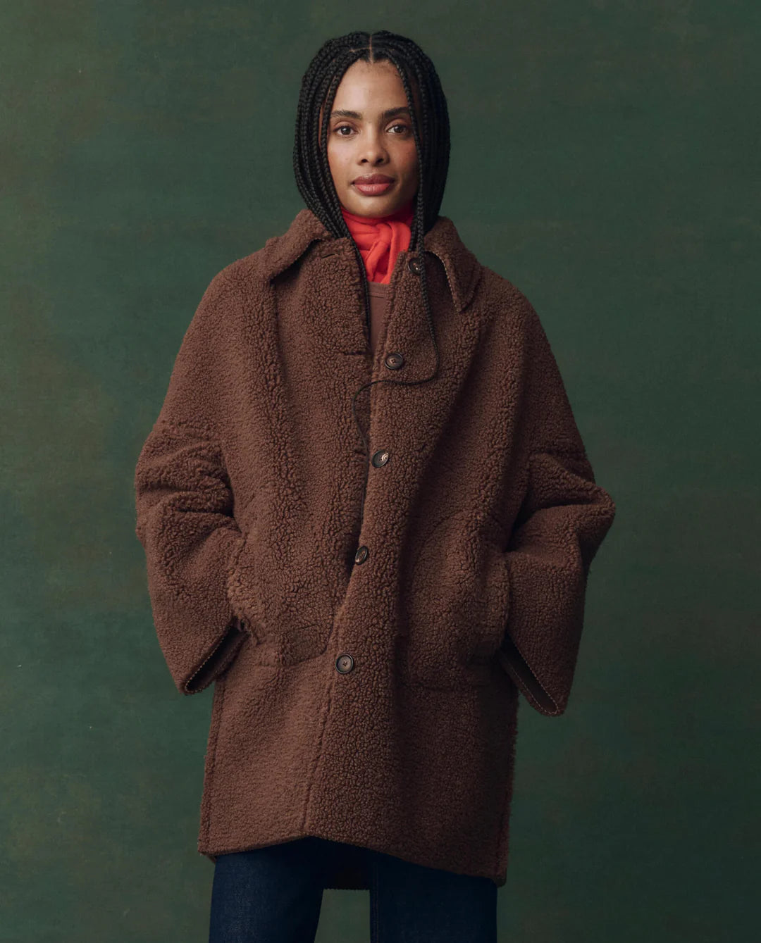 The Plush Car Coat in Chocolate
