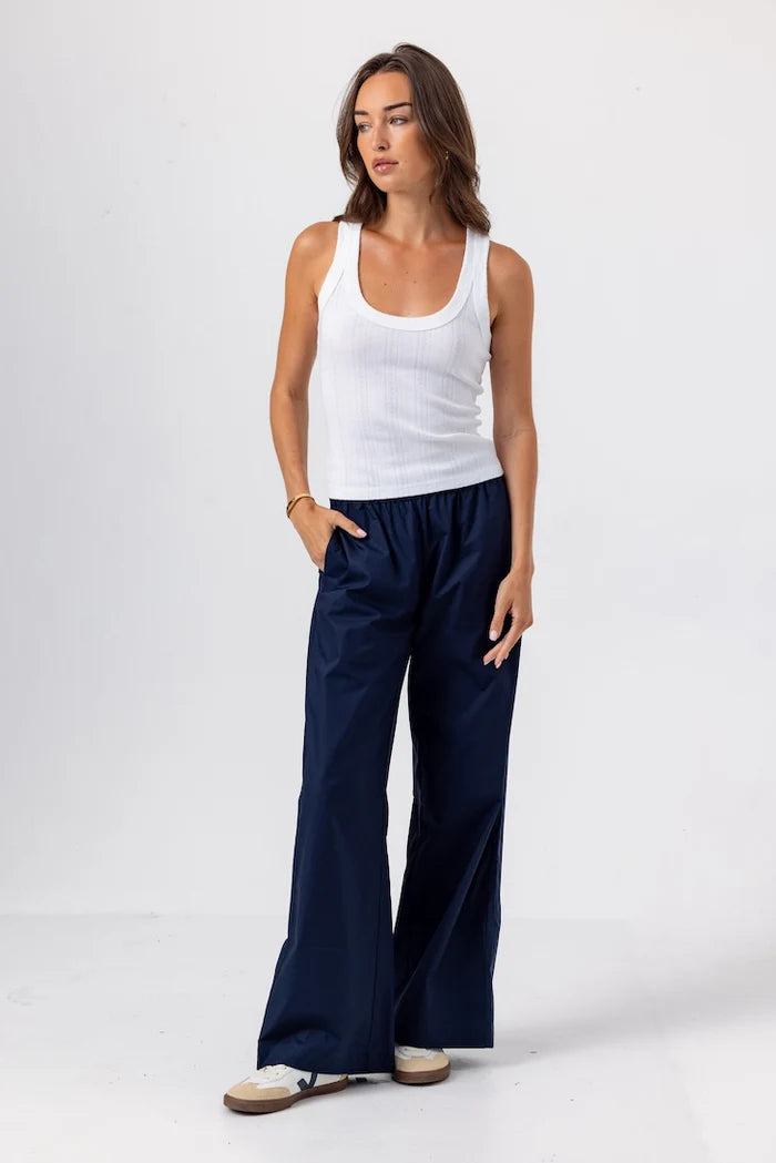 Pointelle Danny Tank in White