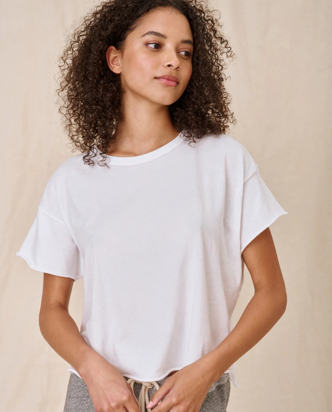 The Crop Tee in True White