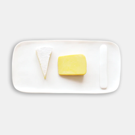 Sculpt Small Serving Board with Cheese Spreader