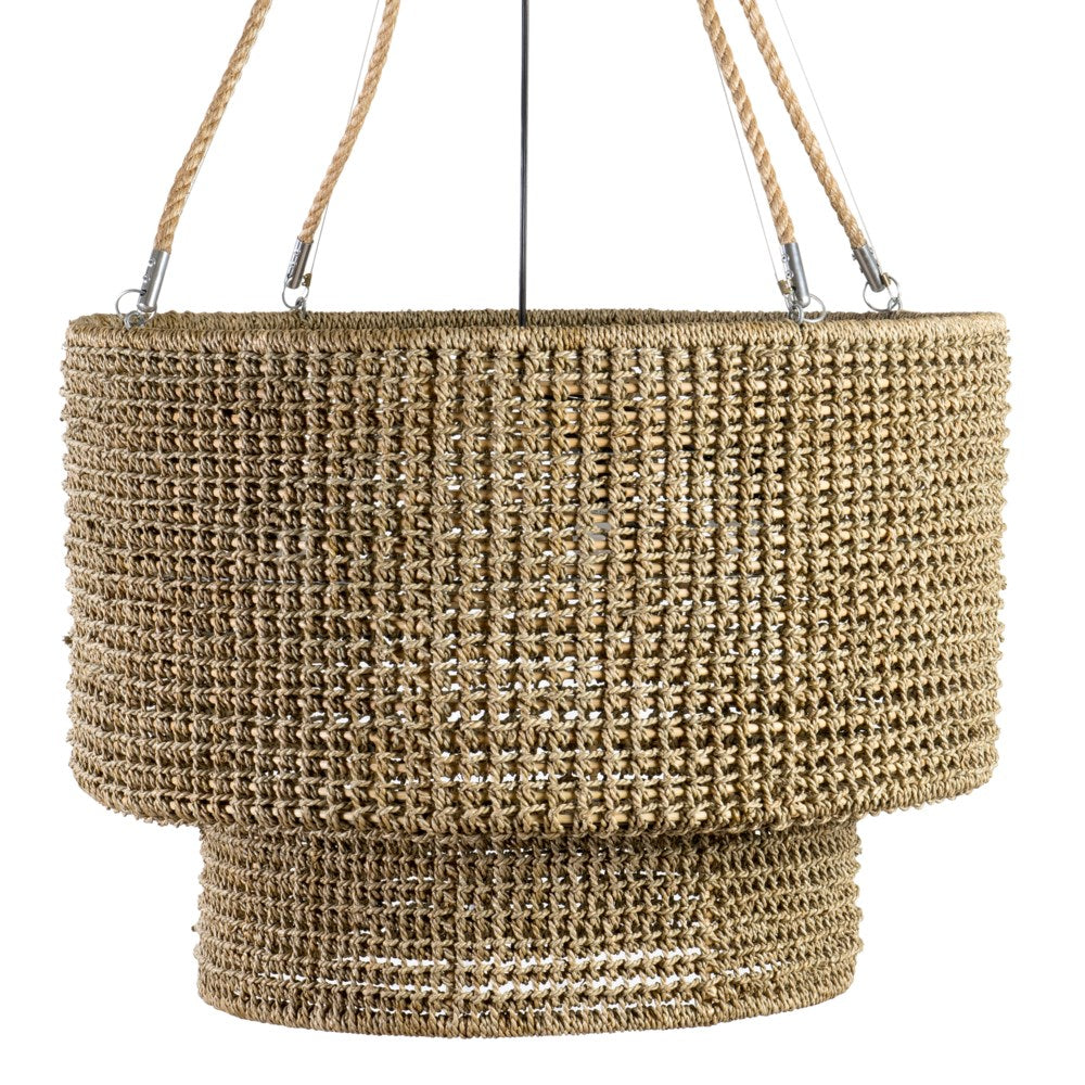 JE Natural Woven Rope Chandelier