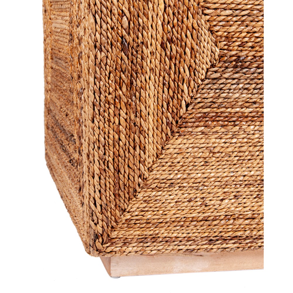JE Braided Seagrass Cube Accent Table