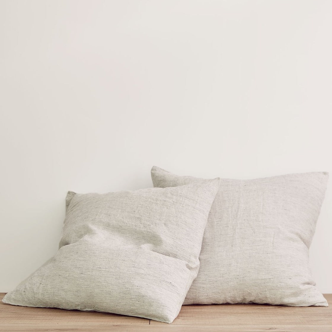 Set of 2 Linen Euro Pillowcases in Pinstripe