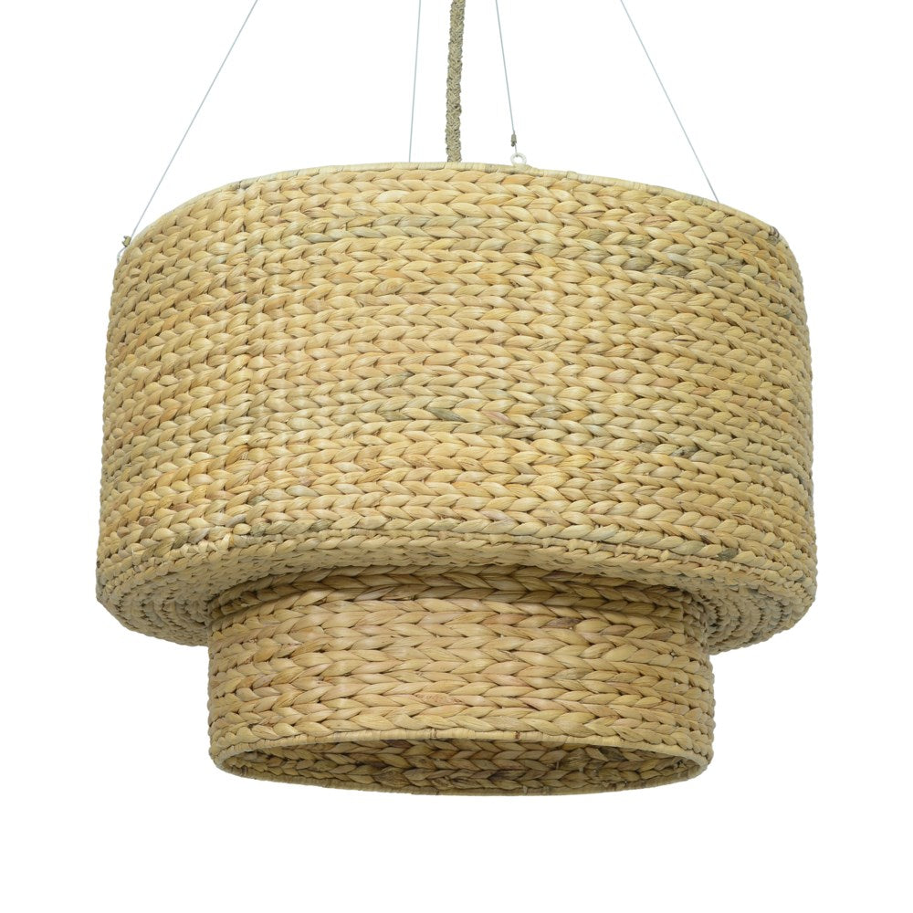 JE Double Drum Chandelier Natural
